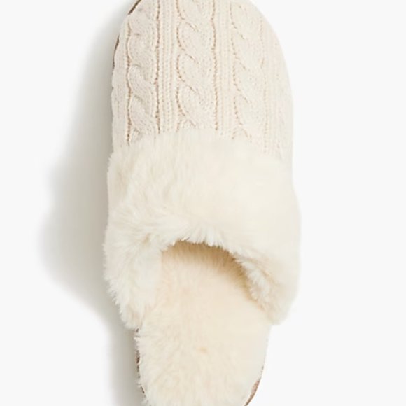 J. Crew Factory Cable-knit scuff slippers- NEW - Picture 4 of 6